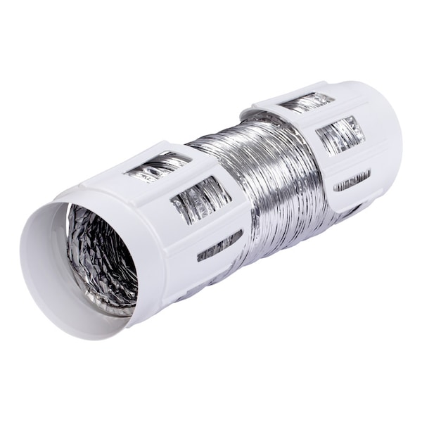Deflect-O Supurr Flex 8 ft. L X 4 in. D Silver/White Aluminum/Plastic Dryer Vent Kit